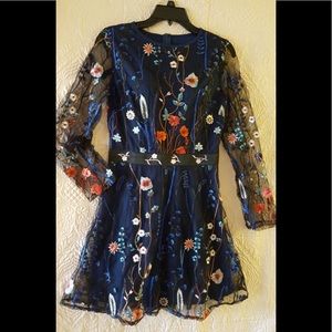 Lace Silk Flower Party Dress